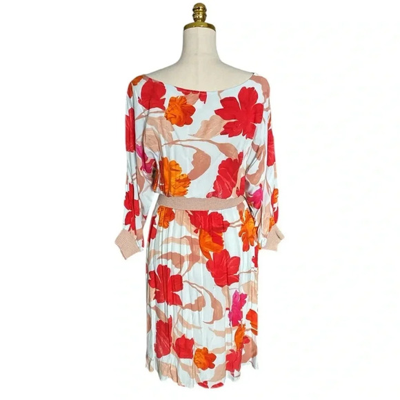 ANTHROPOLOGIE MAEVE | Retro Boho Gemma Floral Fit & Flare Midi Dress Vibrant XS - Picture 6 of 8